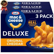 Kraft Deluxe Original Cheddar Macaroni  Cheese Dinner   3-Pack, 14oz Boxes