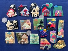 Vintage Jewelry Lot Lucinda Pin House Pin Art Clouds Rain Raindrops Theme 16pc
