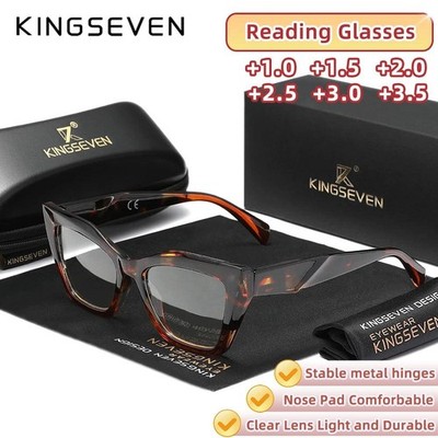 KINGSEVEN  Reading Glasses Men Women Presbyopia Eyeglasses For Elderly +1.0 +1.5
