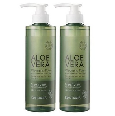 Kwailnara Aloe Vera Moisturizing Cleansing Foam Face Wash 500ml 2 Pack