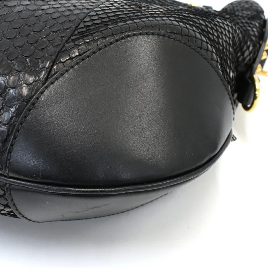 GUCCI Black Python Embossed Studded Spikes 2Way L… - image 7