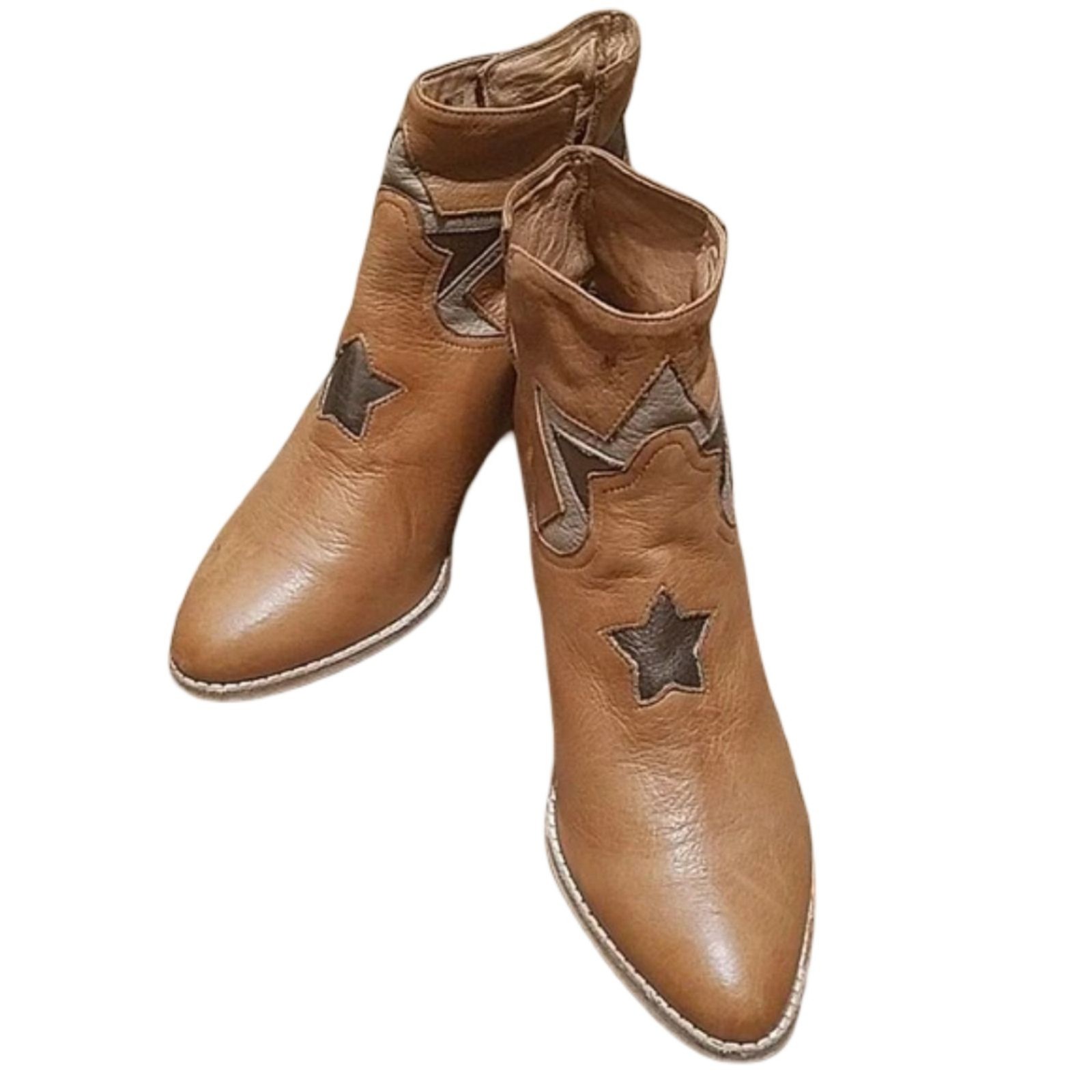 Anthropologie Silent D Wayte Tan leather Western … - image 1