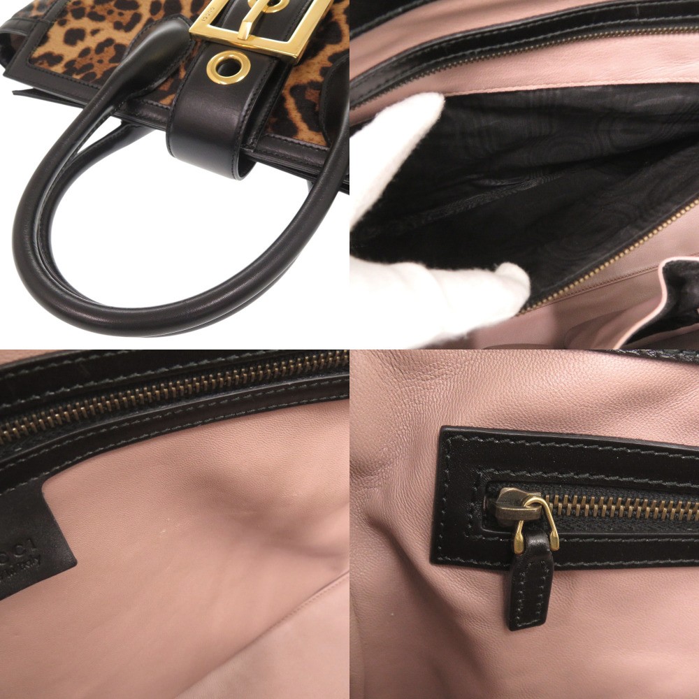 AUTHENTIC GUCCI 323652 Leopard pattern Hand Bag B… - image 6