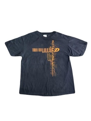 Initial D Short Sleeve T-shirt Size L Black 00S Vintage