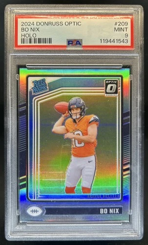 2024 Donruss Optic Bo Nix Holo Rated Rookie #209 Broncos PSA 9