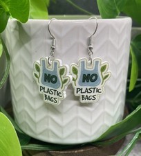1.95  Silver-tone No Plastic Earth Day Dangle Earring Set New Free Ship B7630