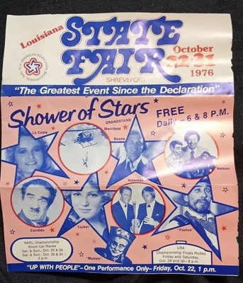 Vintage 1976 Louisiana State Fair  Memorabilia Pat Boone Tanya Tucker Festus