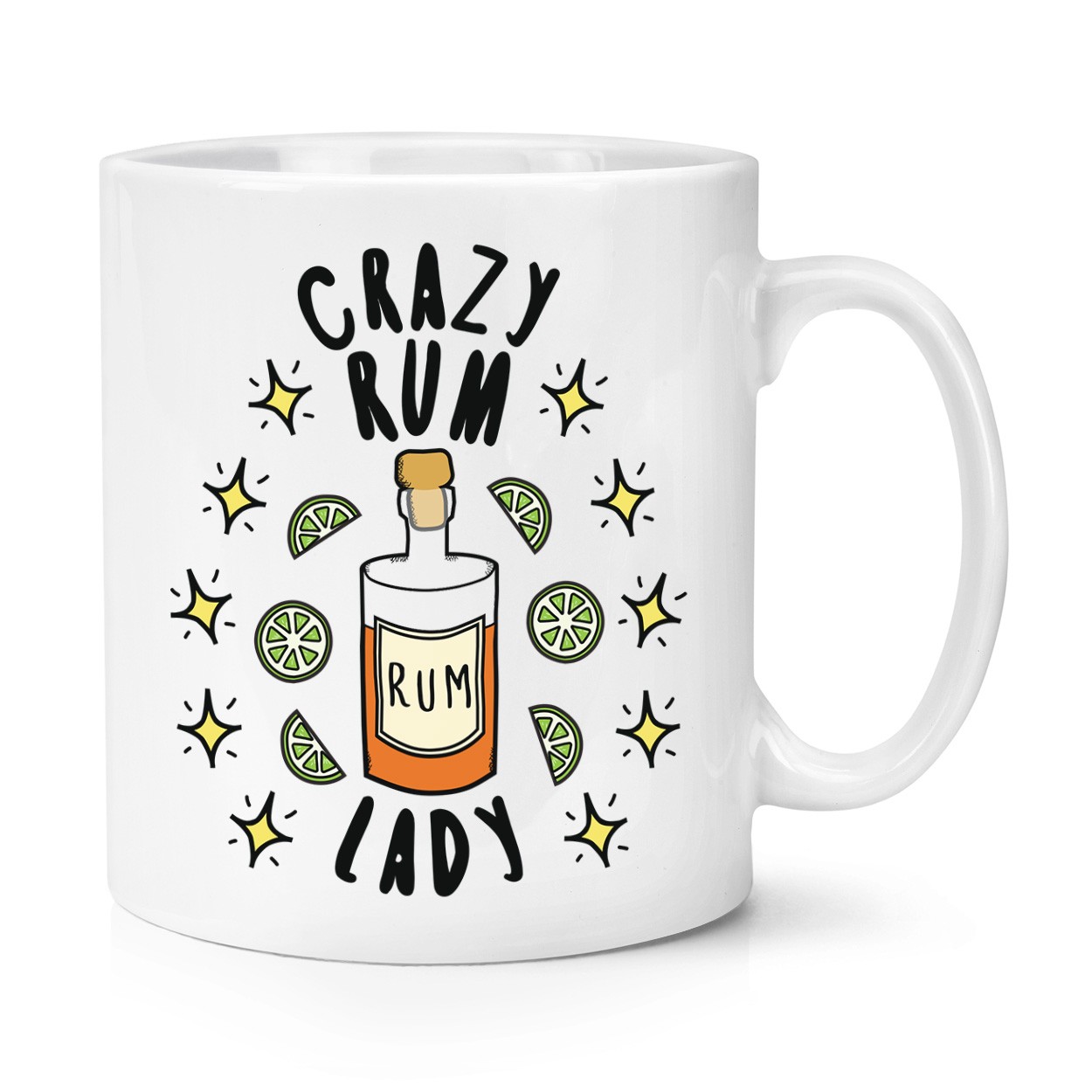 Crazy Rum Lady Stars 10oz Mug Cup Funny Joke Drunk Mum Mothers Day