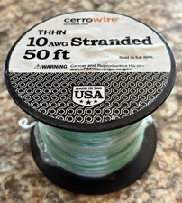 Cerro Wire THHN 10 AWG Stranded 50ft Green (Sealed)