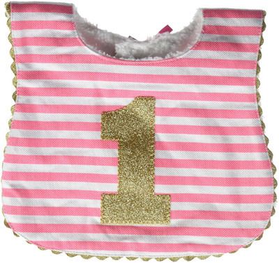 Baby Girl Birthday Bib, Stripe, One Size
