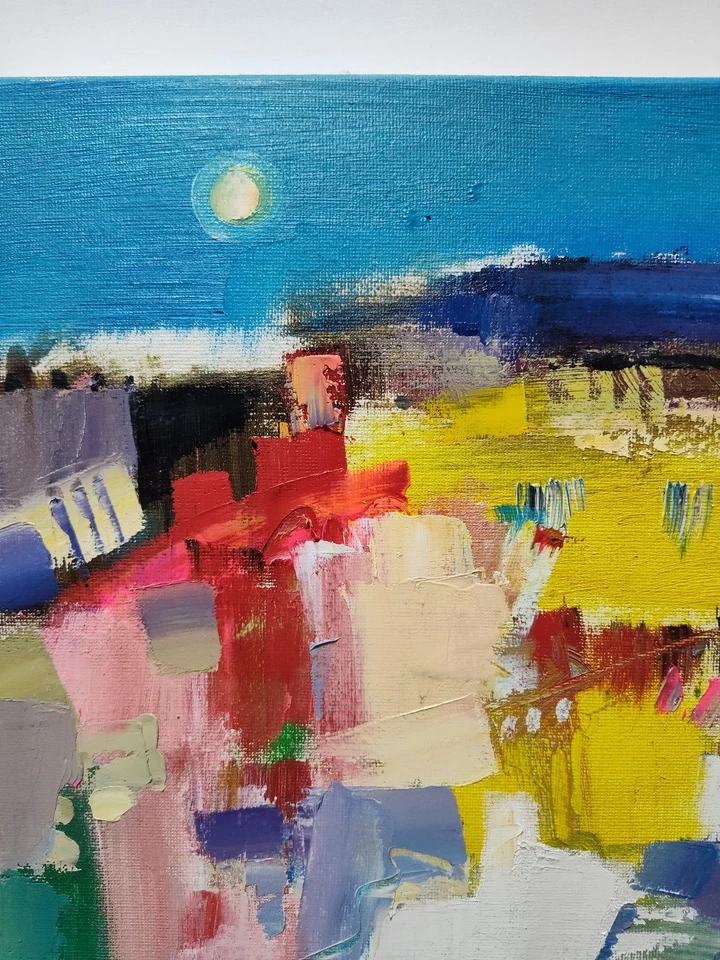 Pintura al óleo abstracta original, arte contemporáneo Foto 3 de 4