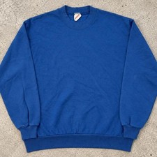Vintage Jerzees USA Made Blue Blank Crewneck Sweatshirt