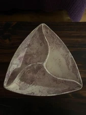 Santa Anita Ware  Pink Mist Triangle Divided Serving / Candy Dish USA Pottery