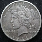 KAPPYSCOINS GH703 1921 CHOICE EF XF  HIGH RELIEF PEACE DOLLAR ORIGINAL  NICE