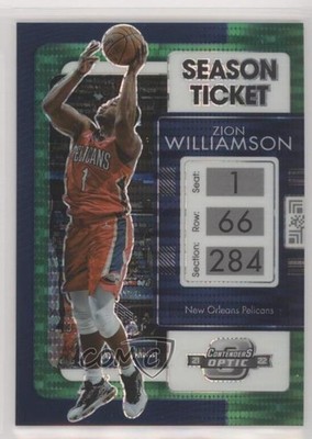 2021 Contenders Optic Season Ticket Green Pulsar Prizm 5/25 Zion Williamson e0h