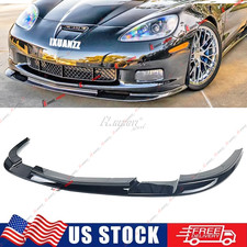 For Corvette C6 Base 06-13 Zr1 Style Front Bumper Splitter Lip Kit Glossy Black