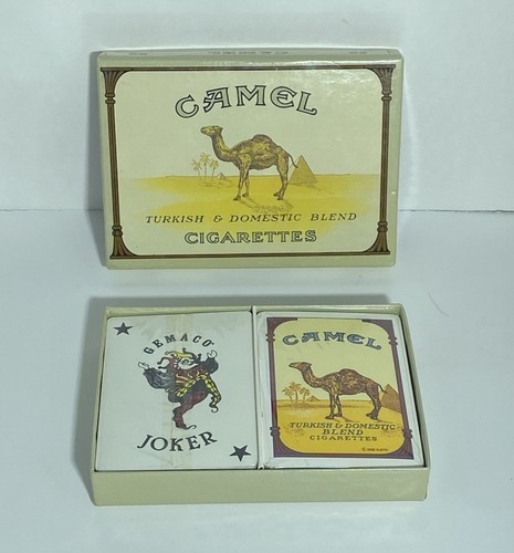 Vintage 1992 Camel Cigarettes Playing Card Set In Box 2 Sealed Decks New - Nice!