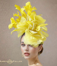Kentucky Derby Hat Fascinator Yellow Rose Hat Royal Ascot Hat Del Mar Races Hat