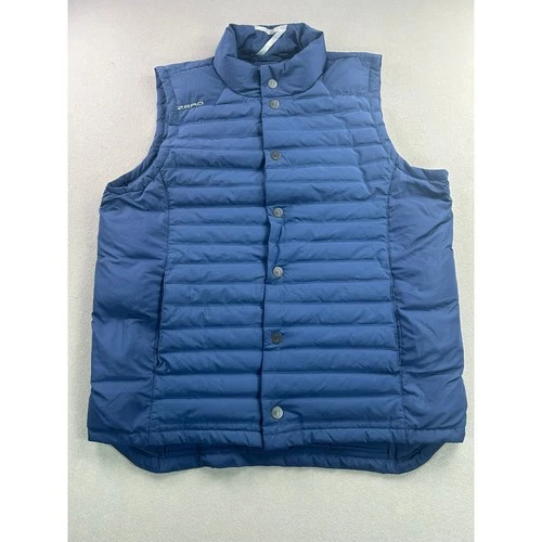 Zero Restriction Men Golf English Channel Vest Down Quilted Puffer Blue Snap L - product listing photo