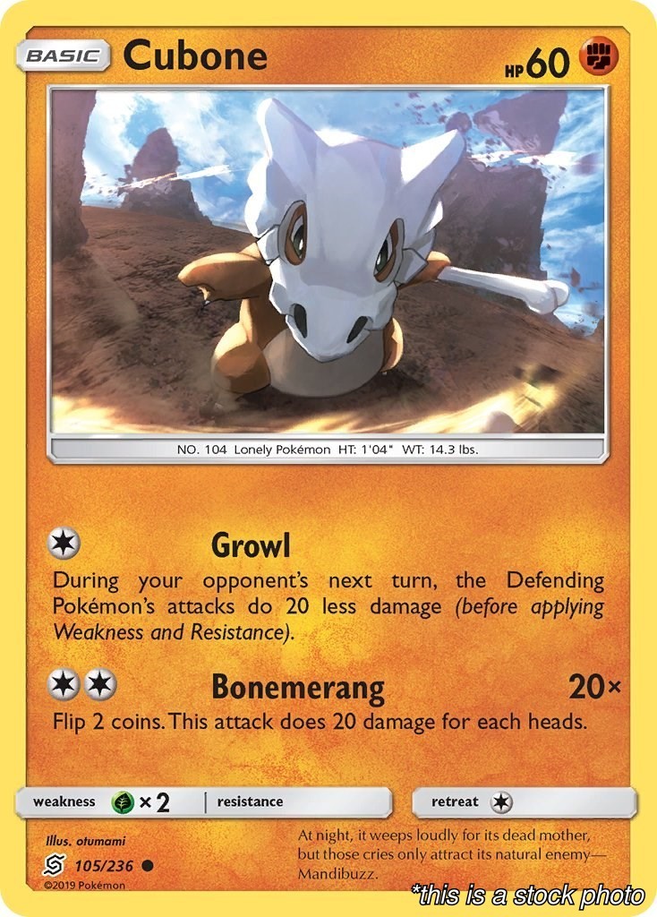 Cubone - 105/236 - SM - Unified Minds - NM