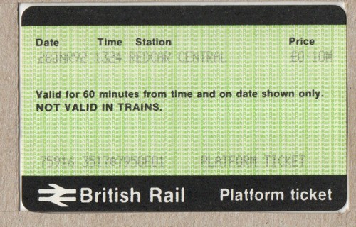 Redcar Central E01 - APTIS Bahnsteig Ticket -