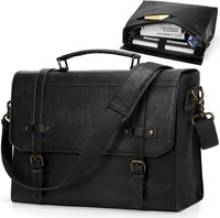 Aktentasche Herren Vintage Laptoptasche 17,3 Zoll Arbeitstasche Braun
