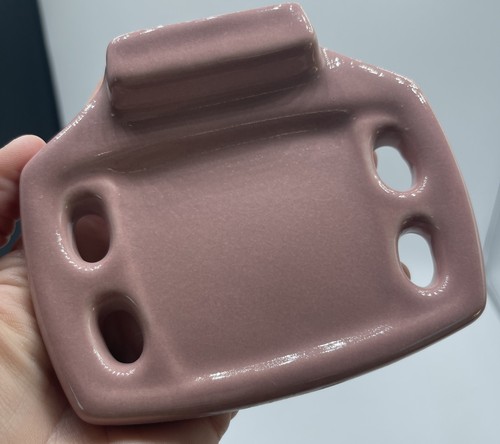 Nuevo de Lote Antiguo Porcelana Polvorienta Rosa Plato Cepillo de Dientes Soporte MCM Retro Restauración - Imagen 2 de 6