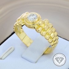 Wert 3.300,- Solitär Kronen Brillant Ring 750 / 18 Kt Gelb Gold 0,35 Carat xxyy