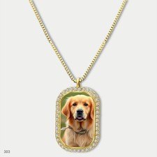 Stunning Cute Golden Retriever Dog Fashion Pendant Necklace Chain Graphic Dog Ta