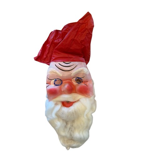 Vintage Santa Claus Mask Starched Gauze Cotton Beard Christmas Set of 2 - Picture 4 of 12
