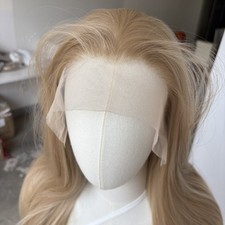 Long Straight Soft Ash Blonde 13x4 Lace Front Wigs Synthetic Hair
