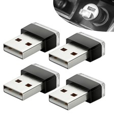 4PCS USB Car Interior Atmosphere Light, Car LED Night Decoration Light White