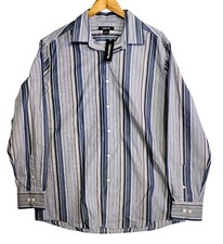 Claiborne Men's Striped Cotton Point-Collar Dress Shirt Size L NEW