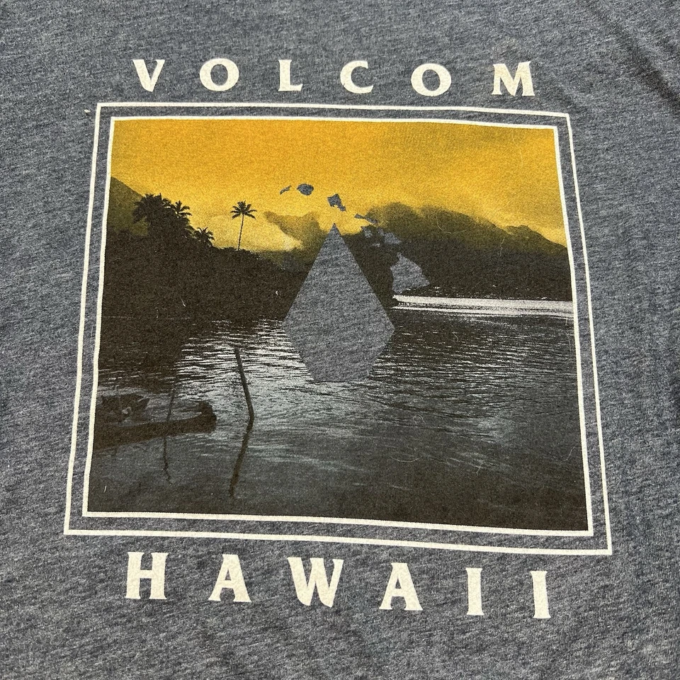VOLCOM Hawaii T-Shirt Men's Medium Charcoal Gray Heather Modern Fit Bold (029) - Image 2 of 4