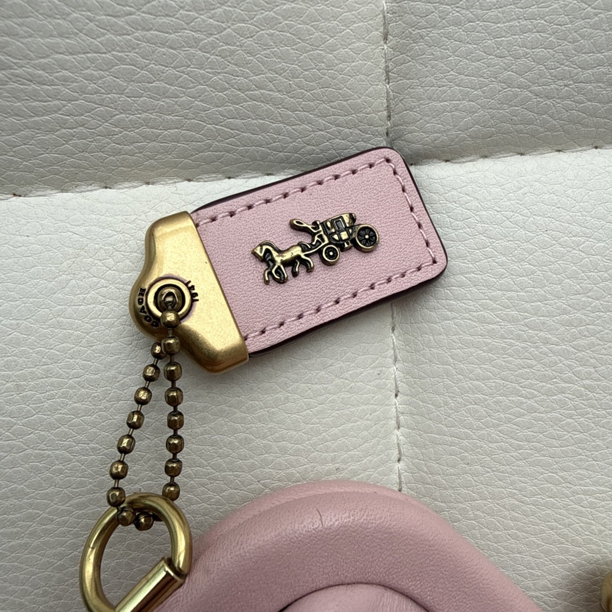 Coach Kisslock Framed Blossom Light Pink Leather Pouch Wallet Coin