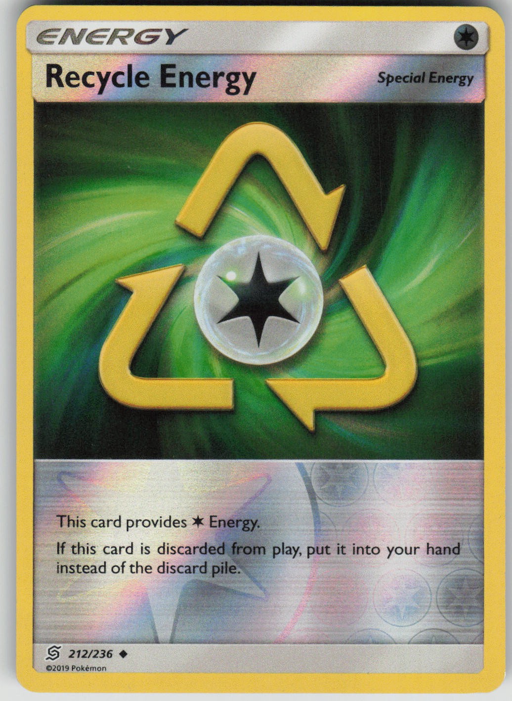 Pokemon TCG Recycle Energy Uncommon Reverse Holo SM - Unified Minds 212/236
