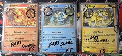 Complete Fart Swirl Pokemon Prismatic Evolutions Promos SVP167 SVP168 SVP169 F3