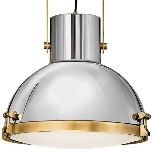 Hinkley Nautique 18" Wide Heritage Brass and Nickel Dome Pendant Light - Picture 3 of 4