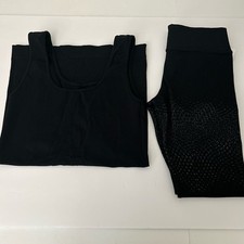 Spiritual Gangster Bundle Black Seamless Tank Top and Black Nylon Yoga Pants XS