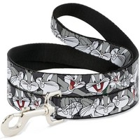 "Dog Leash Bugs Bunny CLOSE-UP Poses Charcoal Narrow 0.5\" (Us Import)"