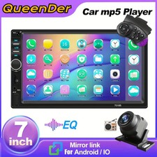 7" Double 2 DIN Car MP5 Player Bluetooth Touch Screen FM Stereo Radio  Camera-