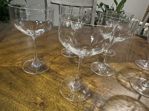 Juego de 7 copas de vino vintage ópticas iridiscentes champán cupé - 6,5" - Imagen 3 de 8