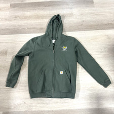 Carhartt K185-DGR Green Heavyweight Zip Front Hooded Sweatshirt Men's Size L