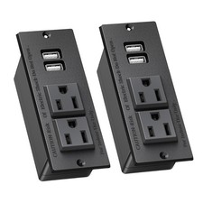2-Pack Recessed Power Strip Desktop Power Grommet Conference in Desk Outlet Powe