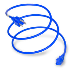 20 Pack of Nema 5-15P to C13 15A 125V 14/3 SJT Power Cord - Blue - 4ft