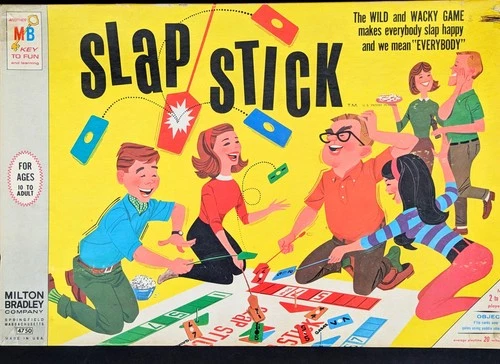 Complete Vintage Milton Bradley Slapstick / Board Game. Mint in Box with Extras