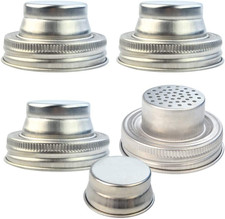 4 Pack of Stainless Steel Mason Jar Shaker Lids Caps for Cocktail,Dredge Flour