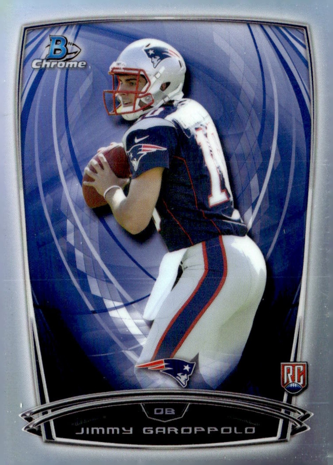 JIMMY GAROPPOLO 2014 BOWMAN CHROME REFRACTOR RC PATRIOTS QQ