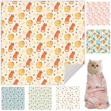 Cat Grooming Wrap, Cat Wrap for Cutting Nails, Self-Adherent Fabric Wrap for ...