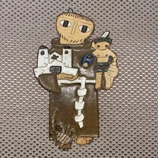 St. Andrew’s Abbey Pottery Glazed Wall Plaque Saint Junipero Serra